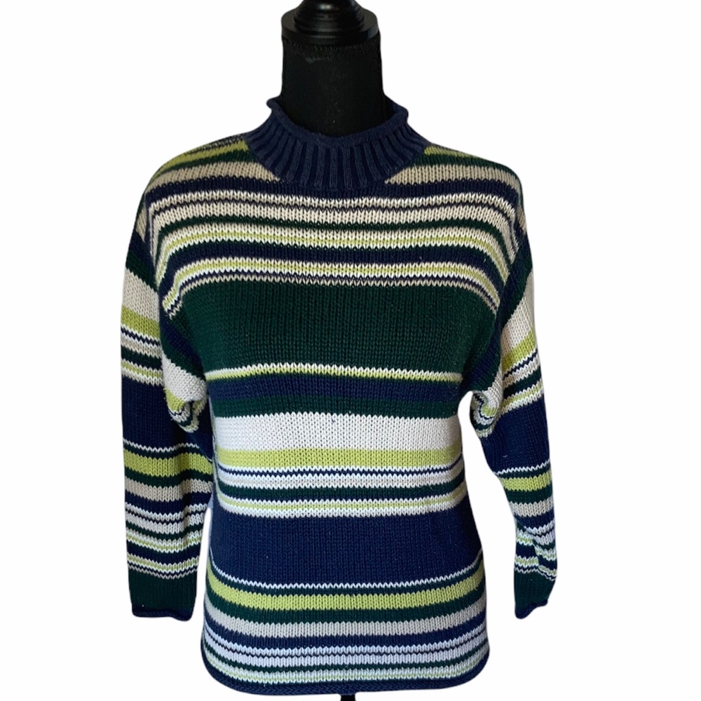 Striped crochet sweater